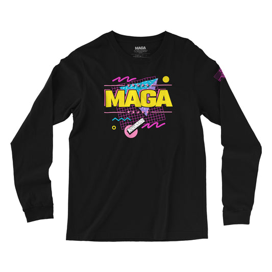 Maga Retro Logo Long Sleeve Tee - Black