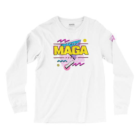 Maga Retro Logo Long Sleeve Tee - White