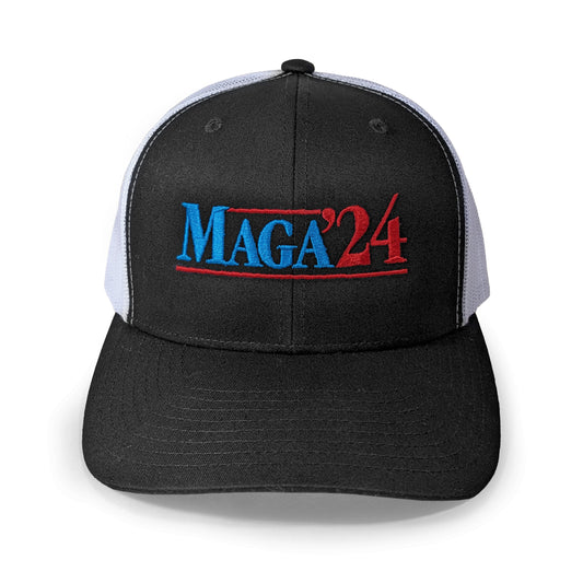 Maga'24 Trucker Hat - Black / White