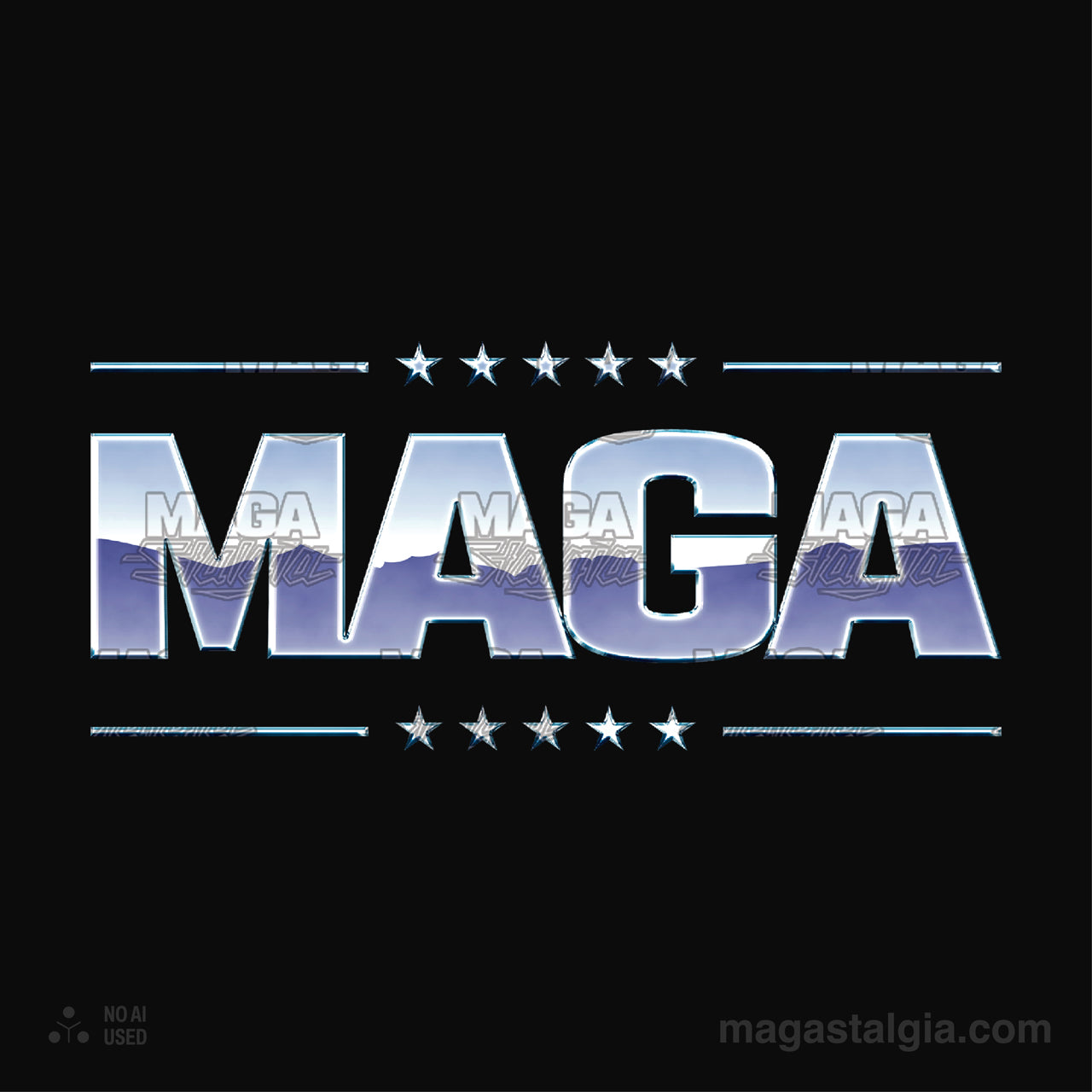 Maga Chrome Logo T-Shirt - Black