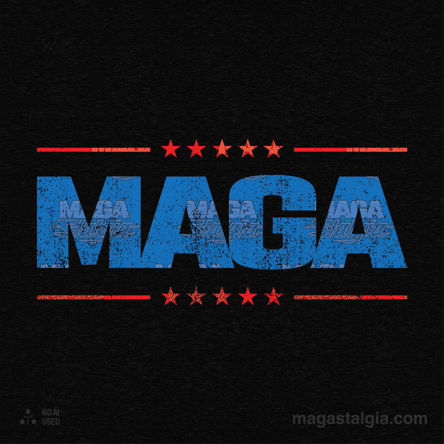 Maga Washed Logo T-Shirt - Black Heather