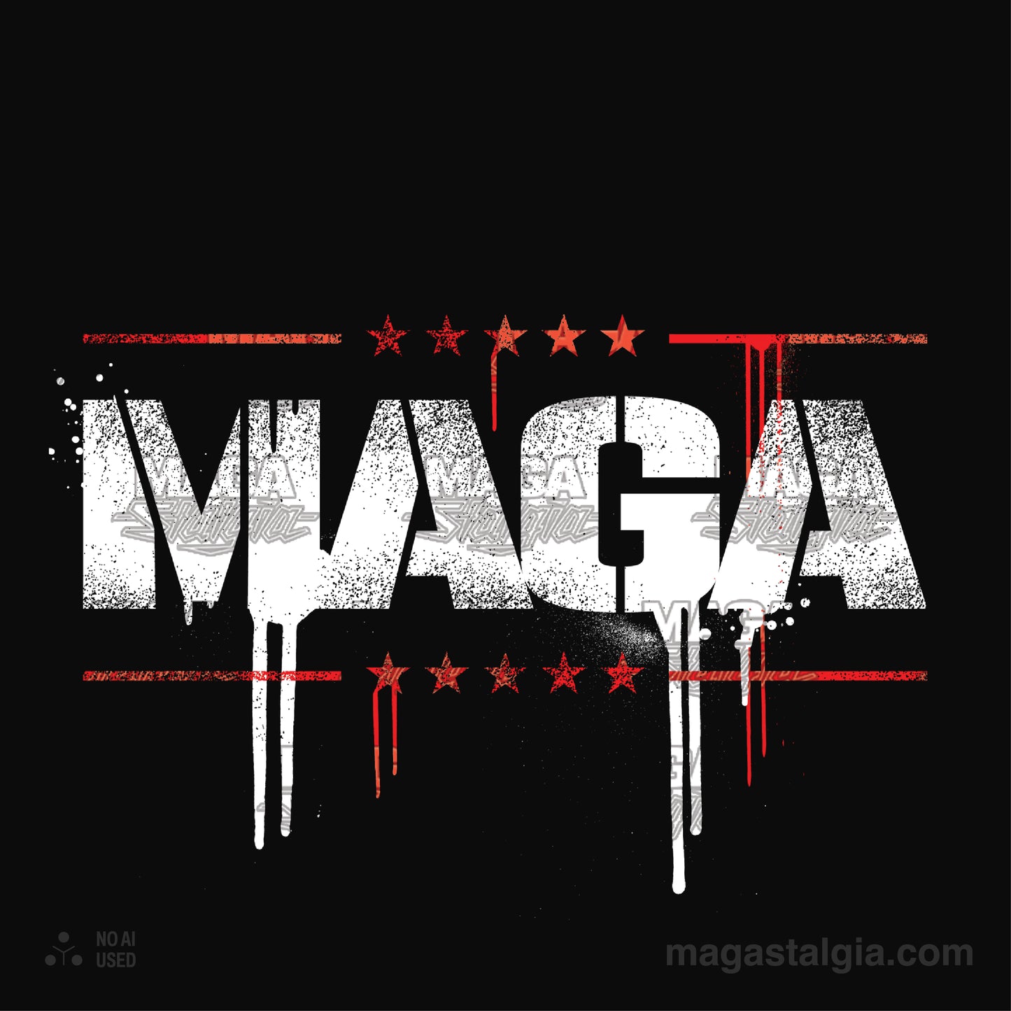 Maga Drip Logo T-Shirt - Black