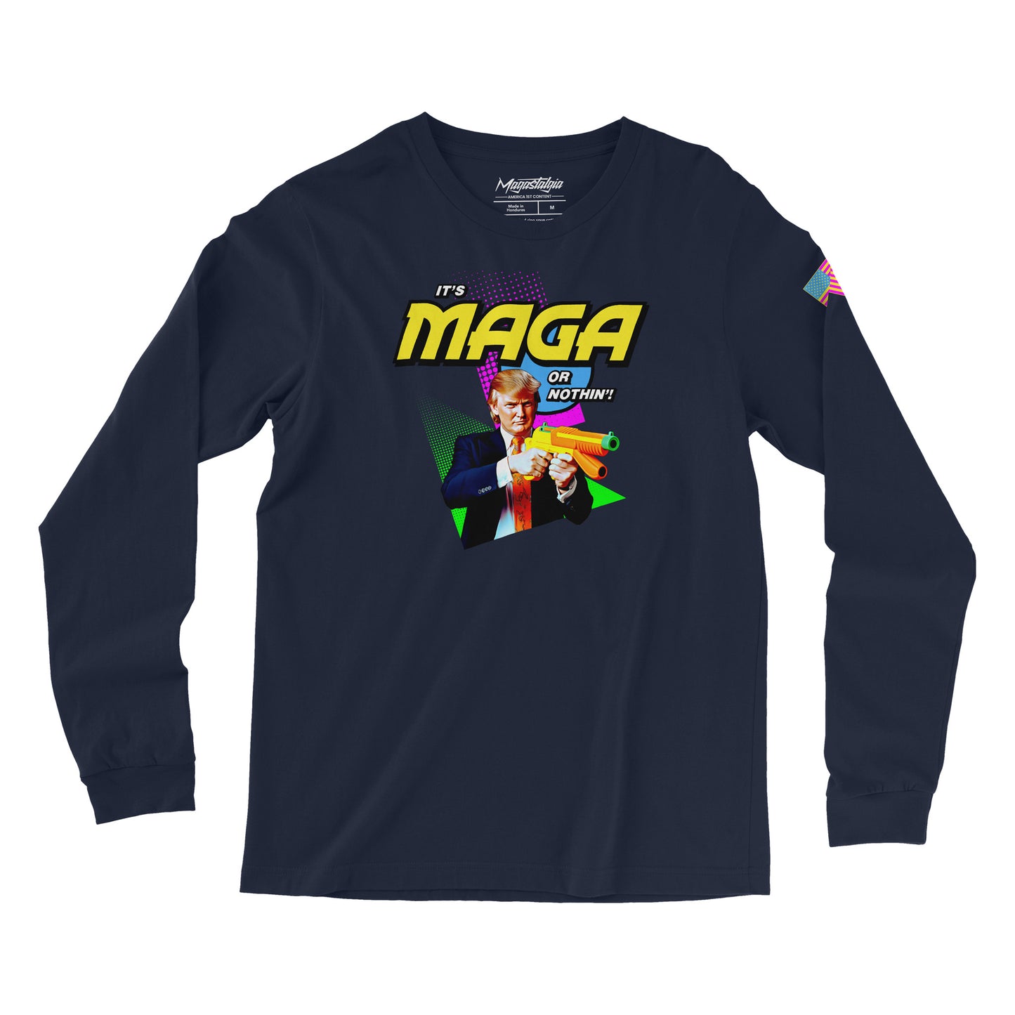 Maga or Nothing Long Sleeve - Navy