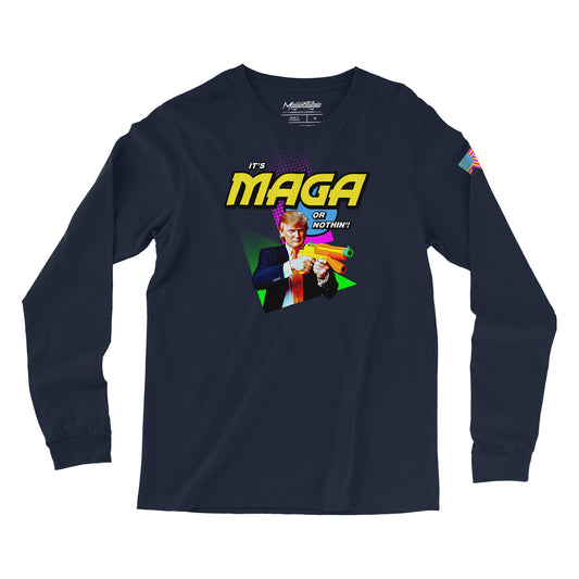 Maga or Nothing Long Sleeve - Navy