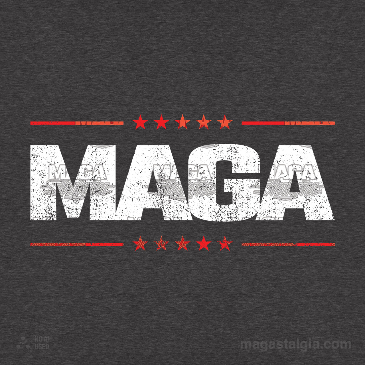 Maga Washed Logo T-Shirt - Dark Grey Heather