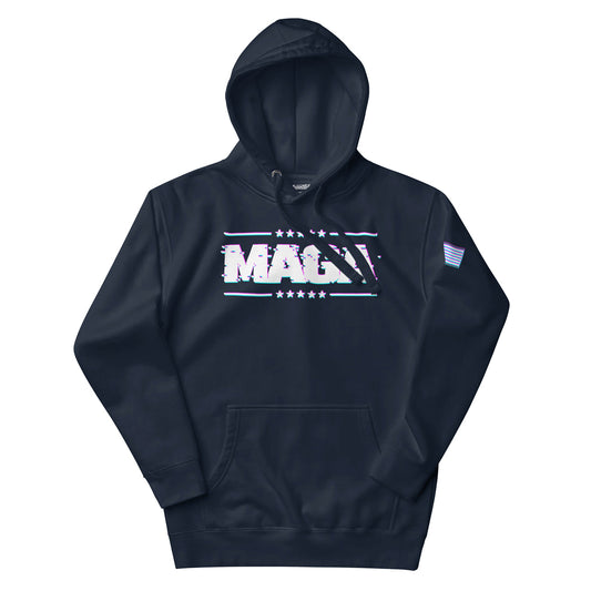 Maga Glitch Logo Hoodie - Navy