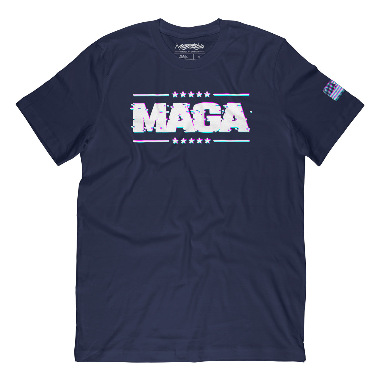 Maga Glitch Logo T-Shirt - Navy